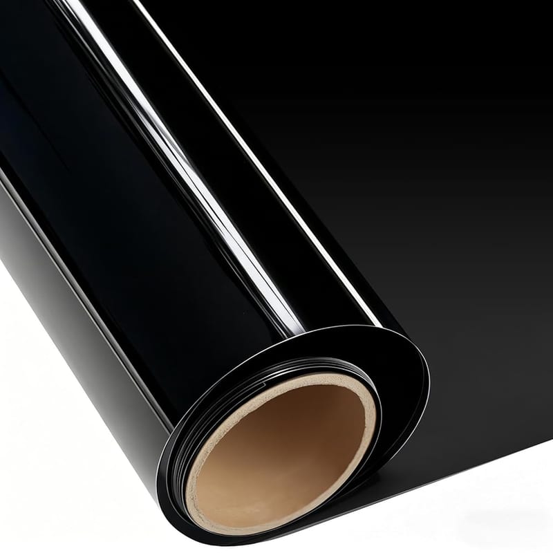 ConCus-T One Way Window Film, Sun Blocking Heat Control, Black, 44.5 x 200cm, Blackout Mirror Tint, Static Cling Solar Film