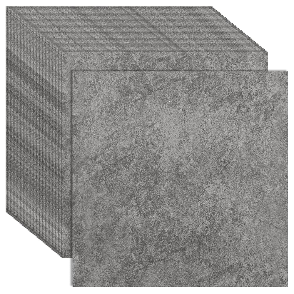 CYEER 40Pcs Vinyl Floor Tiles Self Adhesive, Waterproof Peel and Stick Flooring