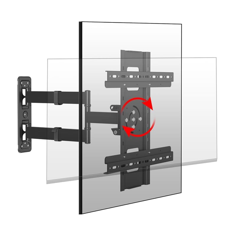 HILLPORT 90° Rotate TV Wall Bracket 32-60 inch Tilting Swivel Corner TV Mount for Vertical TV Screens and Large Monitor up to 28 kg, 5-Axis Rotation, Dual-position Hooks