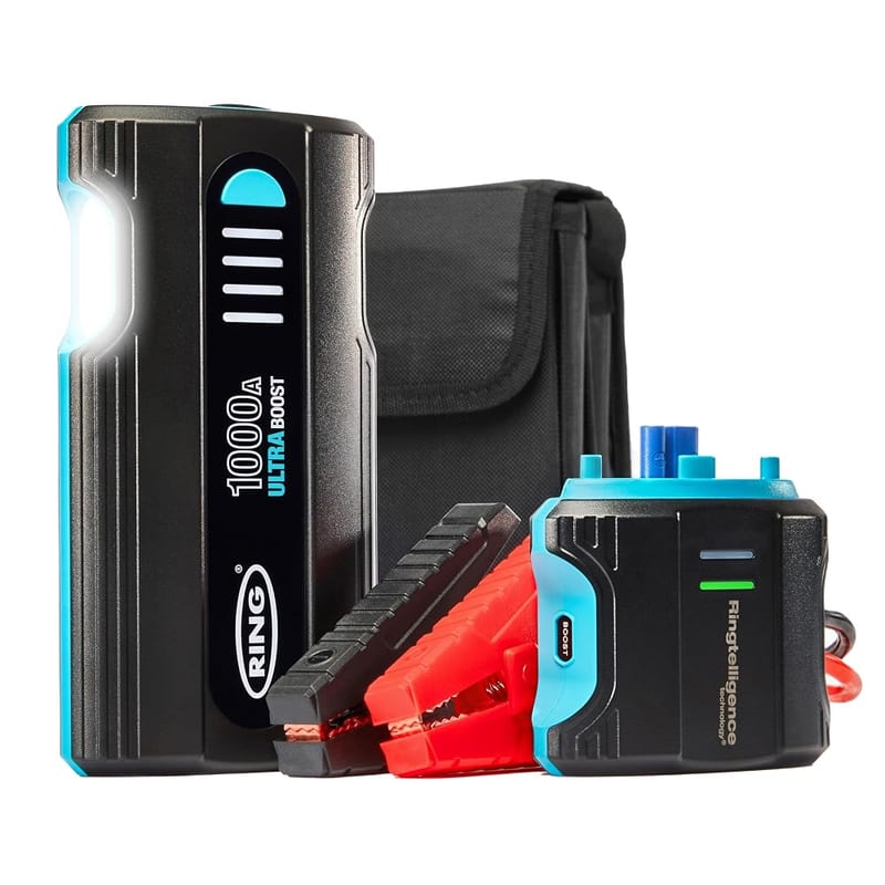 RING ULTRABOOST 1000A Car Battery Jump Starter, Starts Up to 5 Litre Petrol and 2 Litre Diesel Engines, USB-C PD30W Fast Charging, LED Torch