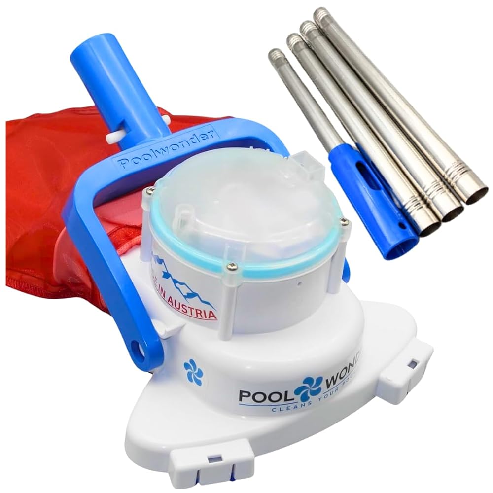 Poolwonder Cleverix - Battery-Powered Pool Vacuum Cleaner, Super Maneuverable, Made in Austria with a 2 m Rod