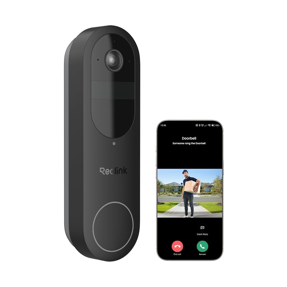 Reolink Video Doorbell Wireless 2K 4MP, Smart Doorbell Camera (1st Gen), 1:1 Head-to-Toe View, Package Detection, No Subscription Fee