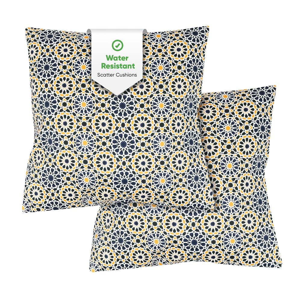 Gardenwize Pack of 2 Decorative Cushion Covers, Water-Resistant Abstract Floral Design, 45cm x 45cm