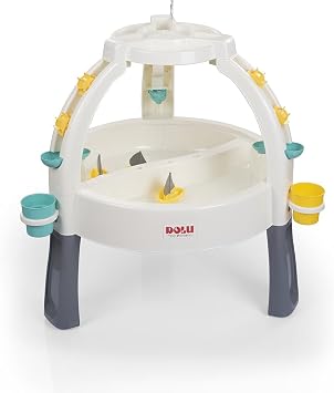 DOLU 2674 Fun Fountain Sand & Water Table for Kids, Activity Table for Water and Sand Play, White/Grey, Suitable for Children from 24 Months and Up, 82x98x98 cm