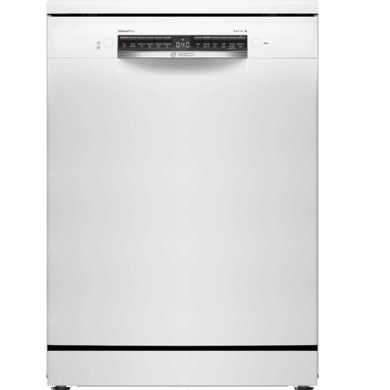 Bosch Series 4 SMS4EMW06G Freestanding Dishwasher, 60cm, Home Connect, 14 Place Settings - White