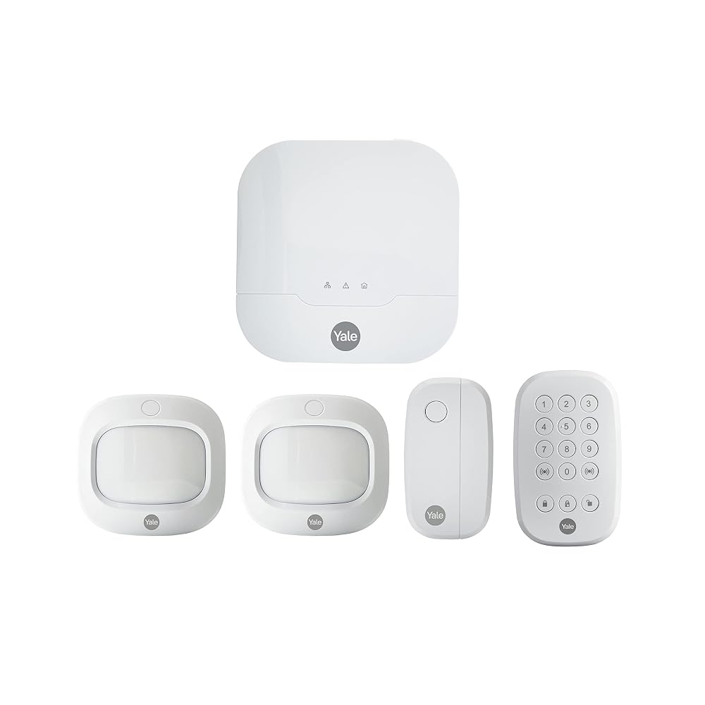 Yale Smart Alarm Starter Kit, 5 Pieces, Arm/Part-Arm/Disarm, Control 4 Security Areas, Real-Time Alerts, No Subscription Required