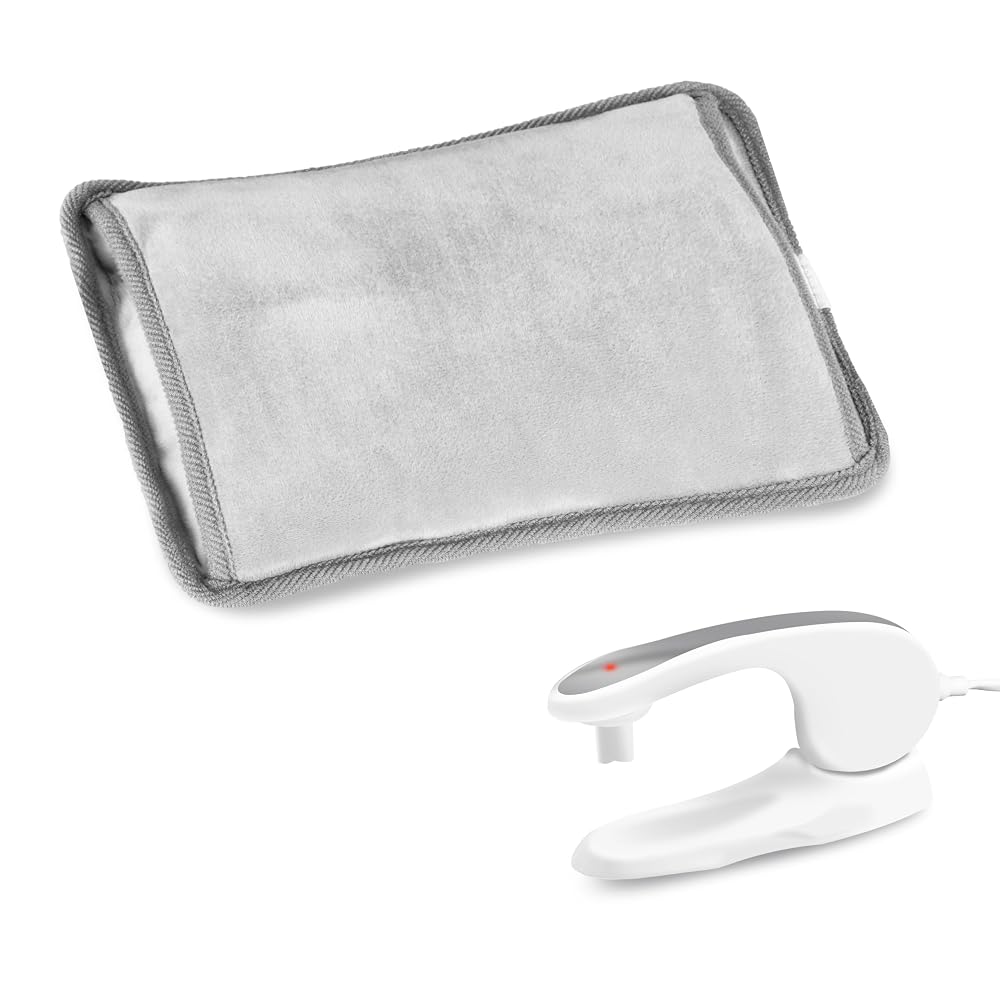 LUXTROUS Rechargeable Electric Hot Water Bottle: Fast Heating Pad for Pain Relief, Portable Hand Warmer with Long-Lasting Warmth