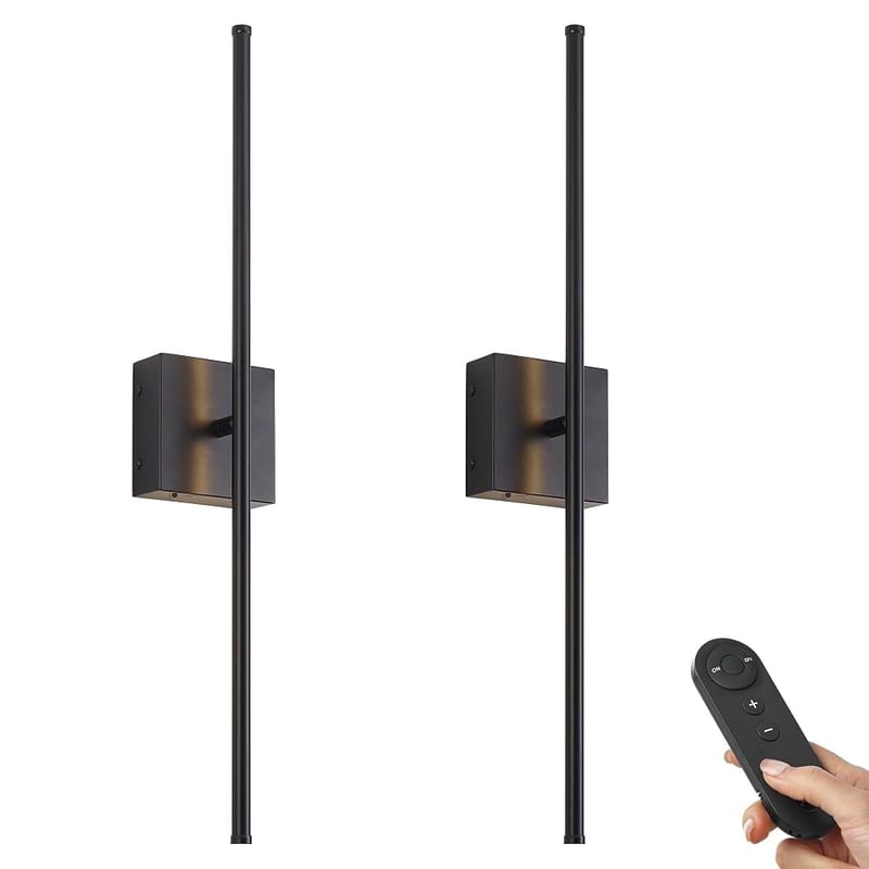 KARTOOSH Wall Sconces Battery Operated, 32.2 Inch, Rechargeable Wireless Wall Lamp Set of 2, Dimmable Warm White with Remote