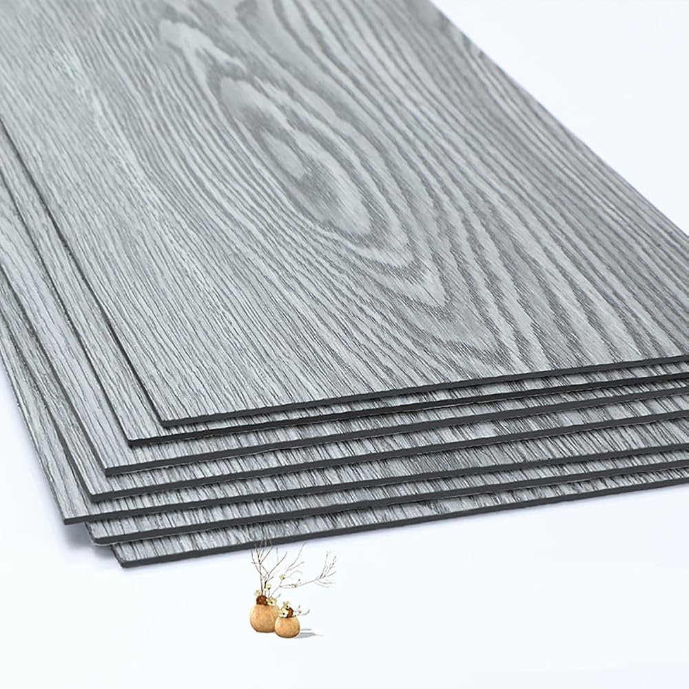 36pcs Self Adhesive Floor Tile Peel and Stick with Grey Wood Effect, 2.0mm Thick, 5.02m² Coverage