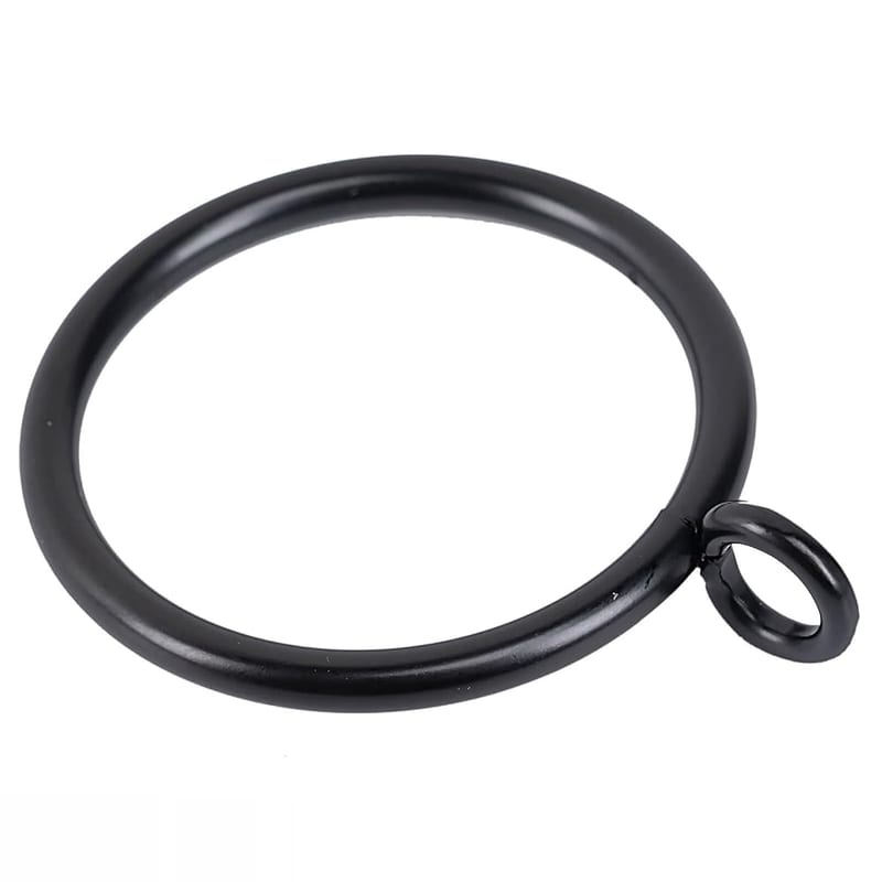 Curtain Rings with Eyelet for Curtain Rods 25mm Inner Diameter Metal Drapery Eyelet Curtain Rings Black 24 Pcs TXZWJZ