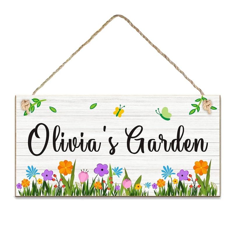 Personalised Garden Signs Custom Wooden Garden Signs Plaques for Outside Welcome Sign Gardening Gifts Yard Signs Hanging Wall Plaque Garden Rules Door Signs Home Decor (Design 2)
