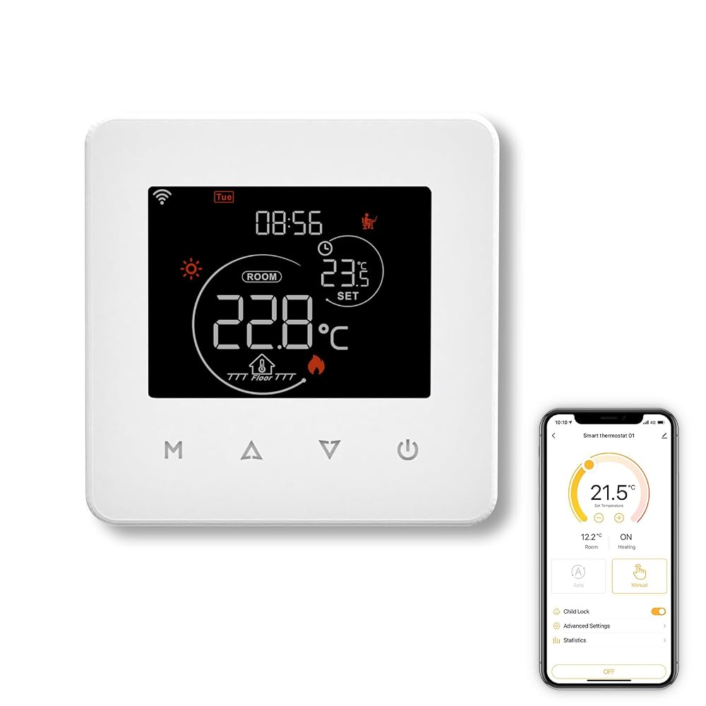 MOES Smart WiFi Thermostat for Water/Gas Boilers, Schedule and Remote Control, Hub-Free