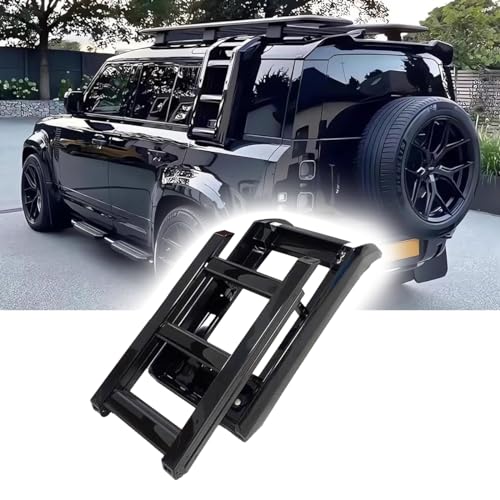 Gloosy Black Side Access Ladder fit for Land Rover Defender 110 90 130 2020-2025 2024 Rack Side Window Roof Step Ladder