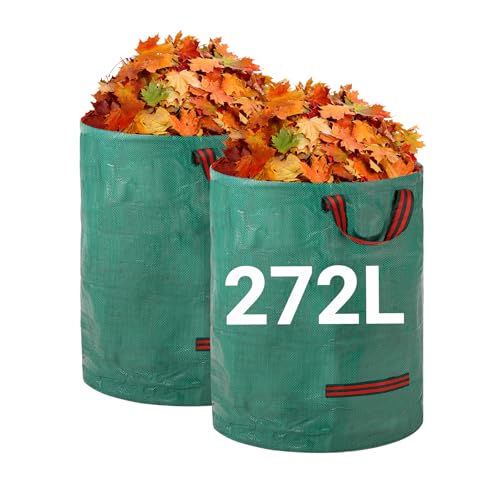 Velway Heavy-duty Garden Waste Bags 272L x 2Pack Reusable Garden Sacks