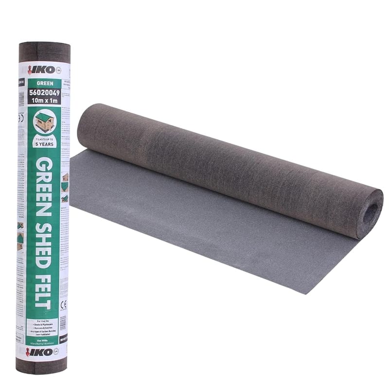 Standard Grade Shed Roof Felt Dark Green Mineral 32.8 x 3.2 ft (10m x 1m) - Durable, Long-Lasting Heavy-Duty Roofing Felt, Weatherproof Roof Covering for Summerhouses, Sheds, Kennels