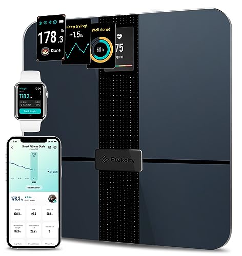 Etekcity Scales for Body Weight, USB Charging & Wi-Fi, Smart Bathroom Scale for Body Fat, BMI, Heart Rate