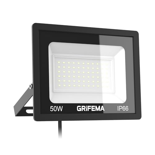 GRIFEMA 50W LED Floodlight Outdoor 5500LM 6500K