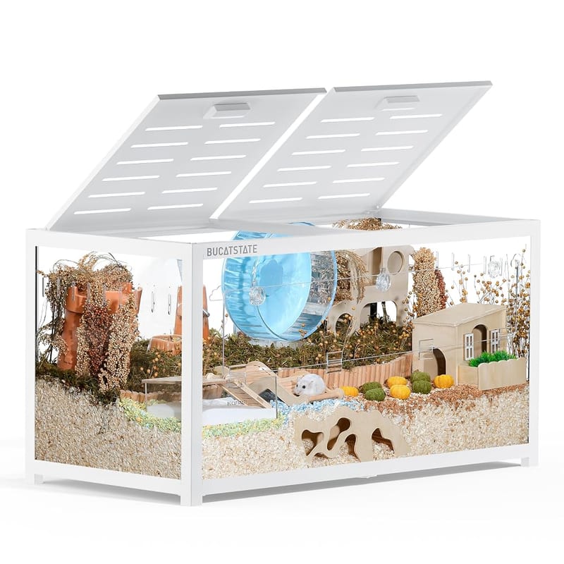 BUCATSTATE Hamster Cage 3.0, Large Metal Rat Cage Stackable with Top Access, 100L x 50W x 52H cm