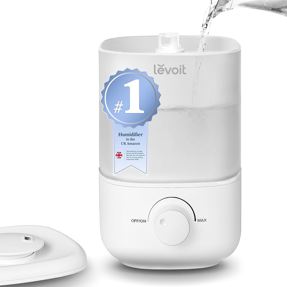 LEVOIT Humidifier for Bedroom, 23dB Ultra Quiet, Top Fill with 360° Rotation Nozzle, Auto Shut-off