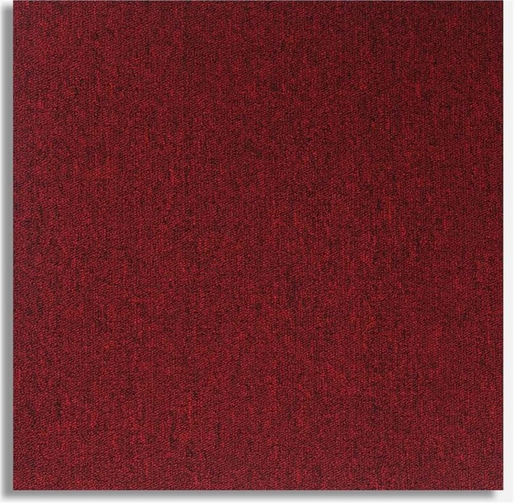 Carpet Tiles 50x50cm, 20 Pack, 5 Square Metres, Heavy Duty Commercial Grade, Bitumen Backed, Red