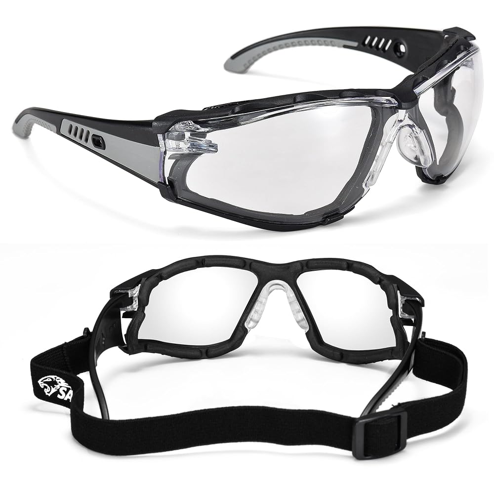 SAFEYEAR Anti Fog Clear Safety Glasses For Work, Scratch Resistant, UV400, EN166 Certified Protective Goggles