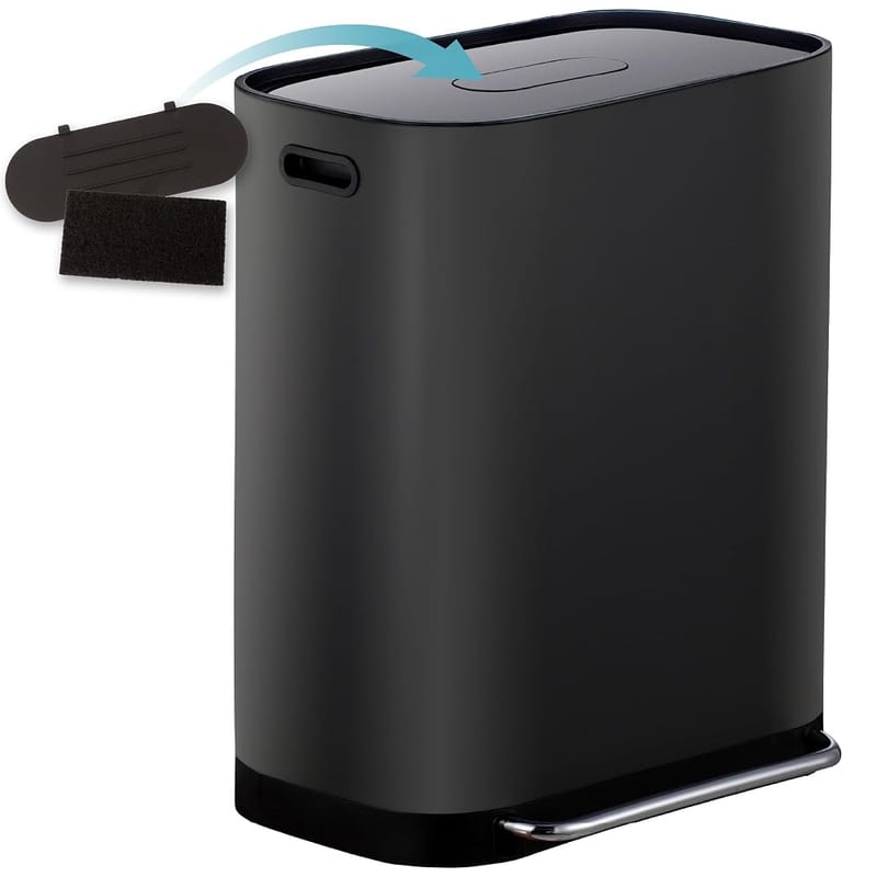 Homra Dual Kitchen Bin 60L, Double Rubbish Bins 2x30L, 2 Compartment Pedal System, Waste & Recycling Separation, Stainless Steel