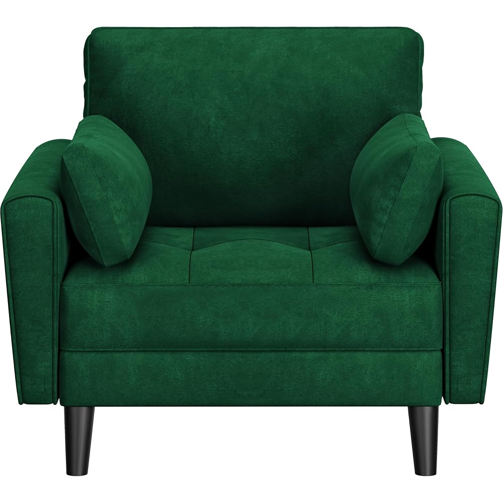 Yaheetech Green Velvet Oversized Ergonomic High Back Tub Lounge Armchair