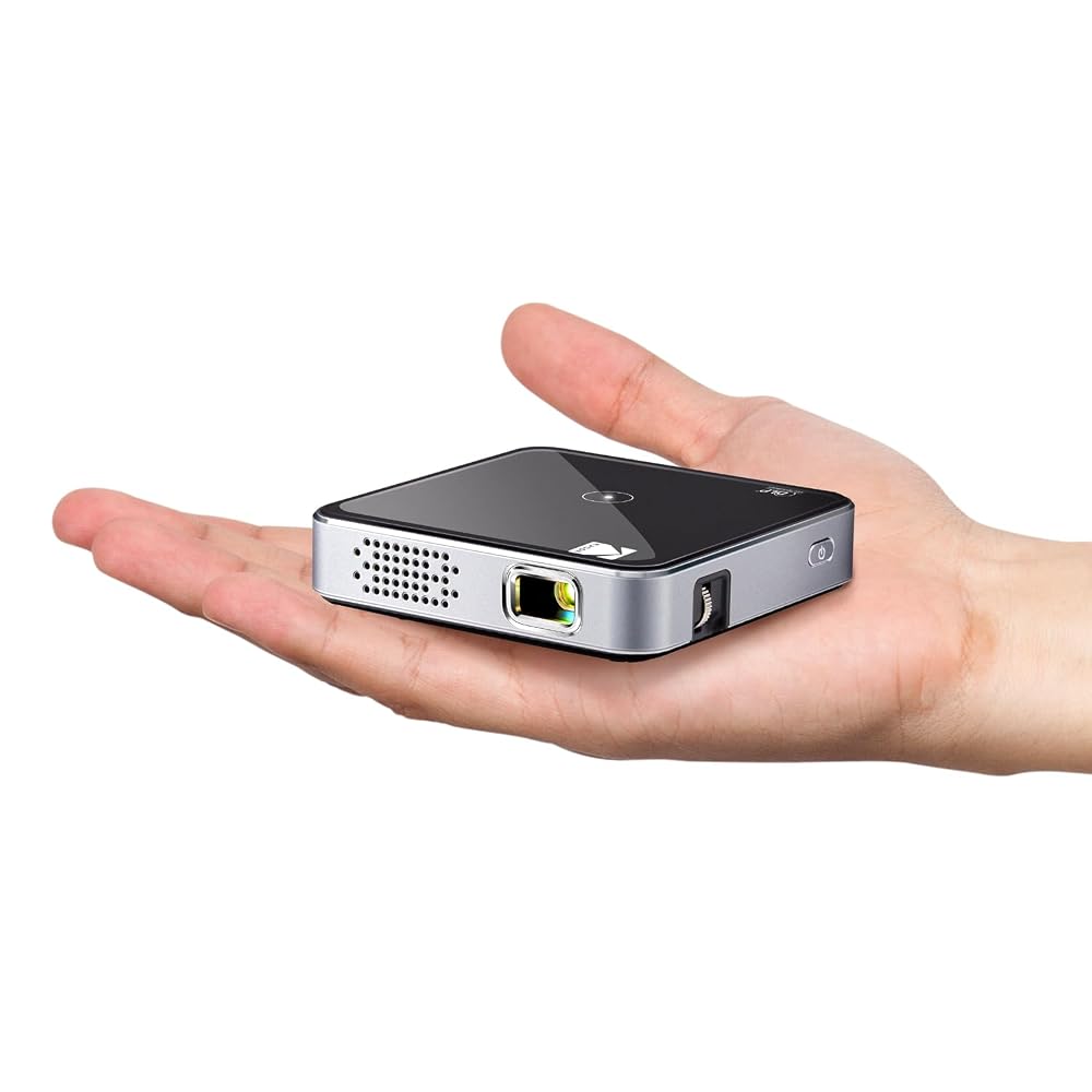 Kodak Ultra Mini Portable Projector - 1080p HD Support Black LED DLP Rechargeable Pico Projector, 100" Display, Built-in Speaker - HDMI, USB and Micro SD