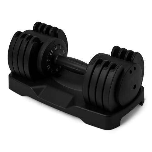 Amazon Basics Adjustable Dumbbell, Single Dumbbell, 2-12kg Quick-Adjust