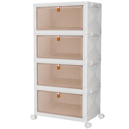 PurKeep Storage Boxes with Lid - 23L*4 Tier Plastic Storage Box with Lid