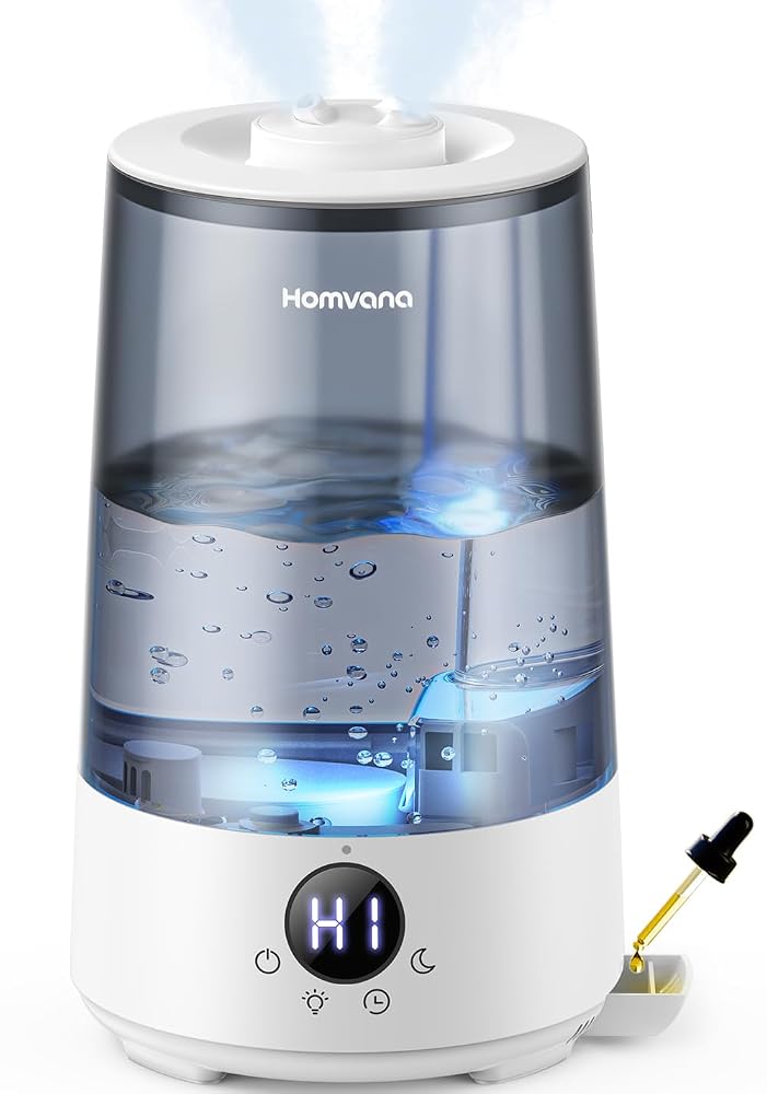 Homvana 3.6L Cool Mist Humidifier for Bedroom, Large Room, 7 Night Lights, 360° Rotatable Mist