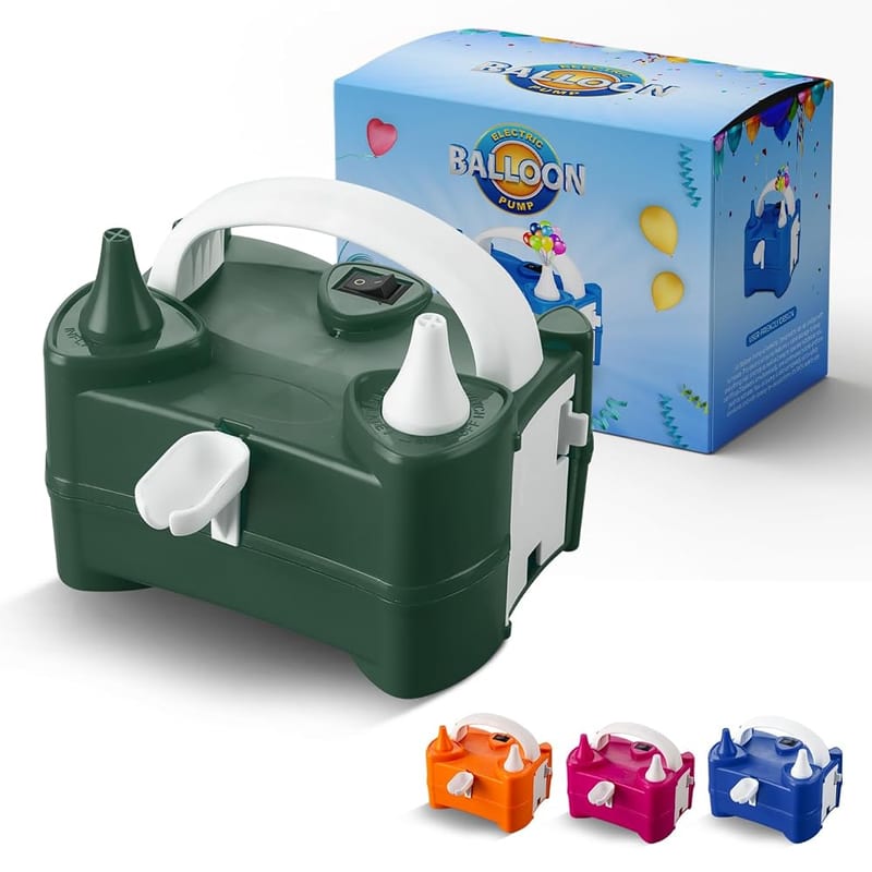 Roe Tenpo Electric Balloon Pump UK, Portable Dual Nozzle Balloon Inflator 600W for Party Balloon Arches and Garlands
