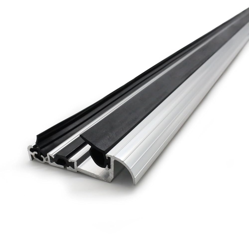 FIXINGS DIRECT Door Floor Strip Seal 15/2 x 914mm (36") Weather Bar for Front or Double Doors, Threshold Rubber Draught Excluder, Silver