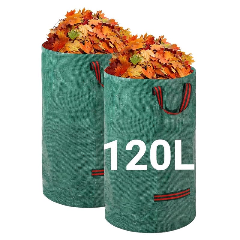 Velway Heavy-Duty Garden Waste Bags 120 Litre x 2 Pack, Reusable Garden Sacks with Handles