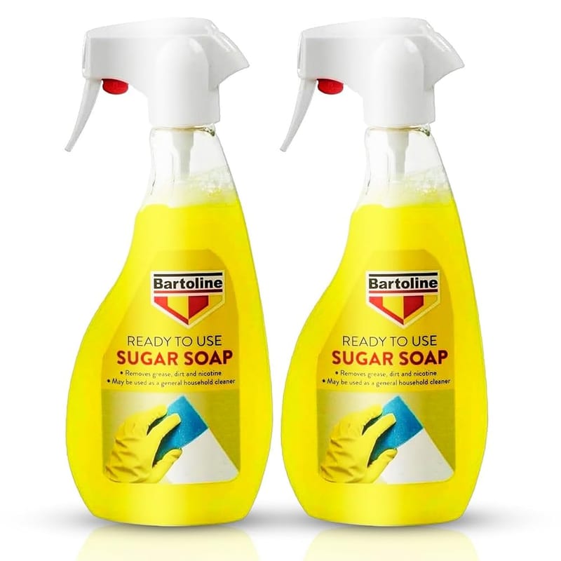 Sugar Soap 2 x 500ml Spray, Powerful Multi-Surface Cleaner & Degreaser, Pre-Paint Wall Cleaner, Removes Grease, Grime & Nicotine