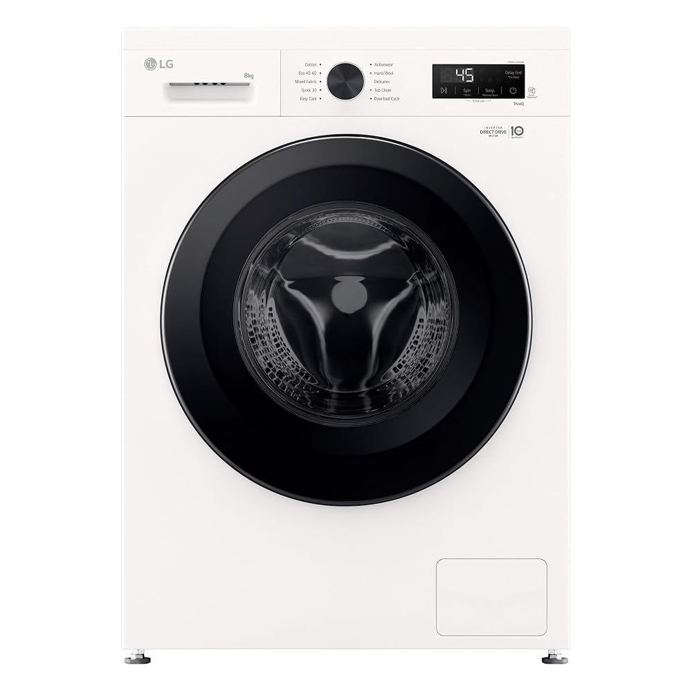 LG X10 Series Direct Drive F4X1008NWK 8kg 1400 Spin Washing Machine with Steam and WiFi