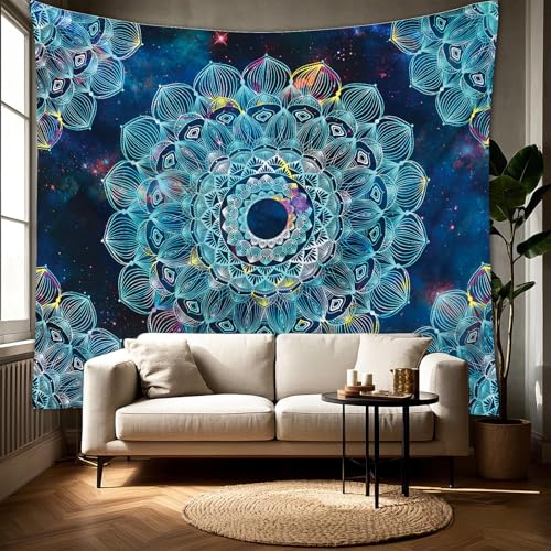 Bohemian Wall Tapestry, Large, Mandala, Wall Hanging, Geometric Decorative Wall Art, Colorful Wall Decor for Living Room