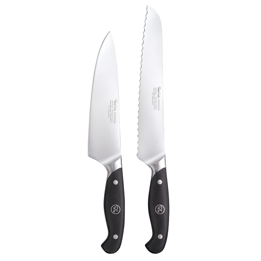 Robert Welch Professional Essential Knife Set, 2 Piece, German 1.4116 Stainless Steel, Bread Knife 22cm & Chef's Knife 18cm