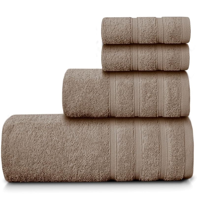 Casabella Luxury 100% Egyptian Cotton Towel Bale - 550 GSM XLarge Sizes, 4 Piece Set, Beige