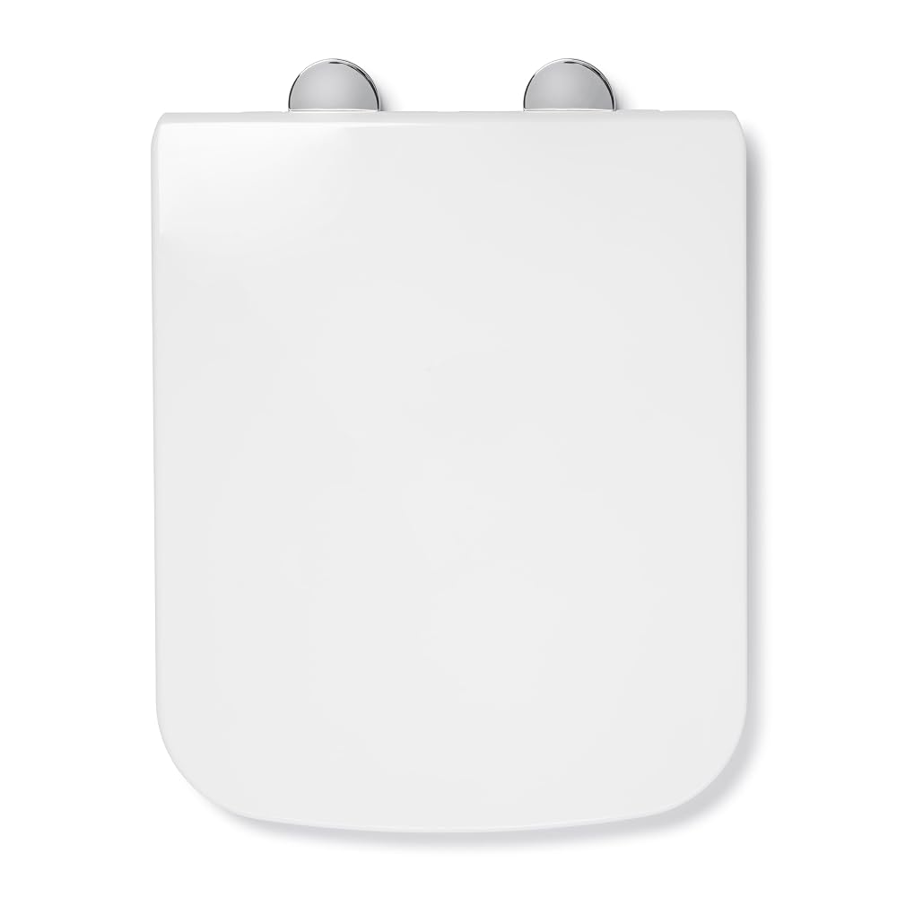 Croydex Leven Square Toilet Seat, Soft Close, White