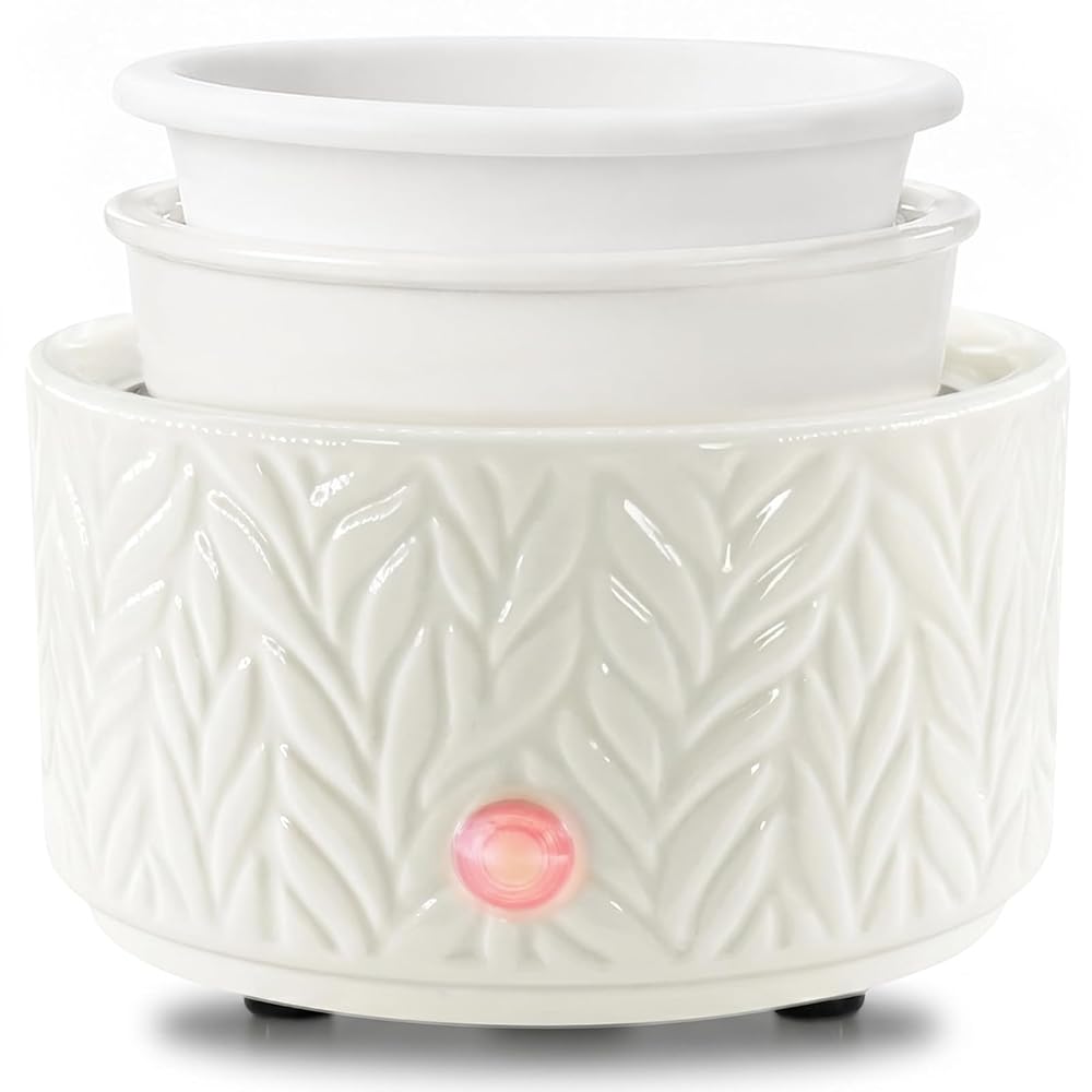 Electric Wax Melt Burner – Oil Burner for Candle and Oil Melt with Silicone Dish, Ceramic 4-in-1 Wax Melts Warmer