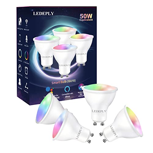 LEDEPLY GU10 Smart Spot Light Bulb, Compatible with Alexa, Google Home, SmartThings, Colour Changing WiFi LED (4 Pack)