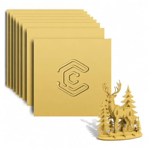 Creatorally Colored Plywood Sheets, 8pcs 300x300x3mm Laser Engraving Materials, Colorful Basswood Board Ideal for DIY CNC Cutting Wood Burning (Gold)