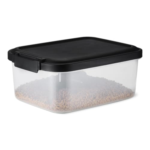 Amazon Basics Pet Food Storage Container, 4.5 kg,Transparent and Black