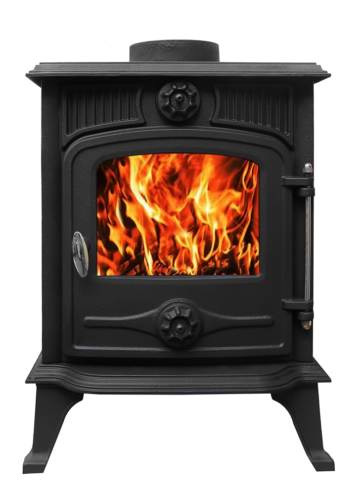 Cast Iron Log Wood Burner Stove 5 KW Multifuel Fire Place with Airwash System and Robax Glass