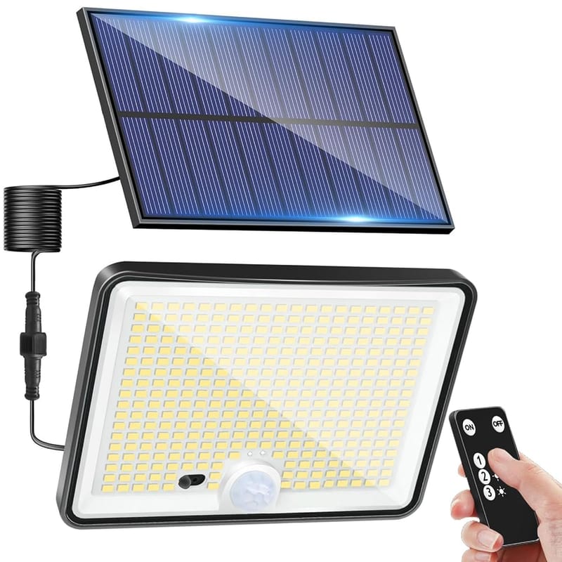 LOTMOS LED Solar Security Lights Outdoor Motion Sensor, 342 LED, 3 Modes Waterproof Garden Lights, Solar Powered Flood Lighting