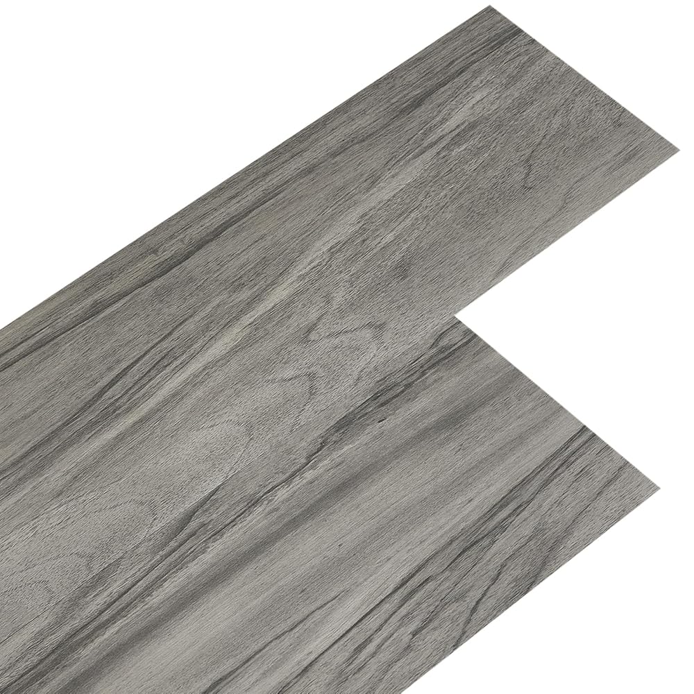INMOZATA 36pcs Self Adhesive Floor Planks, 5.02m² Grey Wood Effect Vinyl Flooring Tiles, 2.0mm Thick Peel and Stick