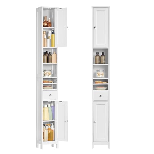 VASAGLE Tall Bathroom Cabinet, Slim Bathroom Storage Cabinet