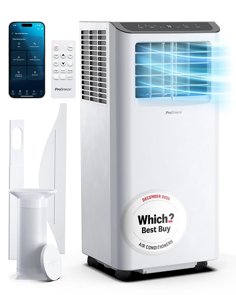 Pro Breeze 14000 BTU Portable Air Conditioner, Smart Home WiFi Compatible with 24-Hour Digital Timer