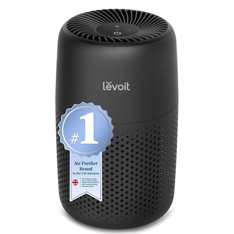 Levoit HEPA Air Purifier for Bedroom Home, Allergies & Pets, 3-Stage HEPA Filter, Fragrance Sponge, 34m² Coverage, Quiet 3 Fan Speeds, Removes 99.97% Dust Odour Smoke Pollen, Core Mini, Black